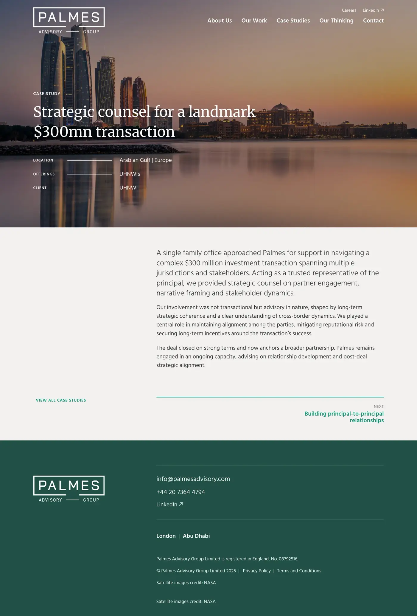 Palmes Advisory Group - website case study page