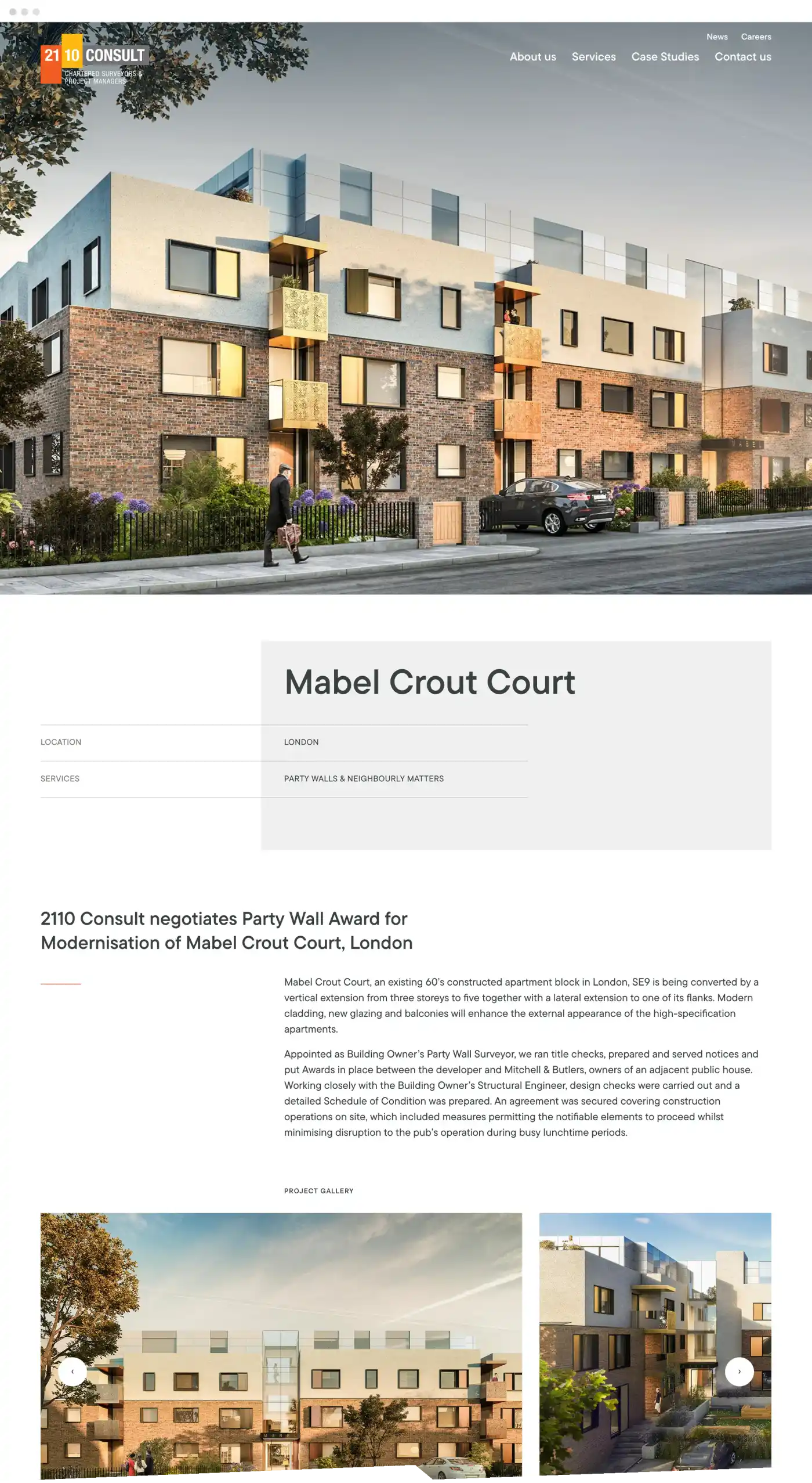 2110 Consult - website case study page