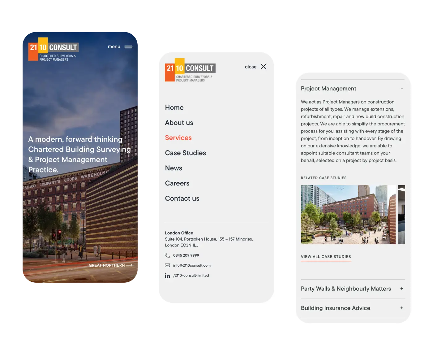 2110 Consult - website mobile view