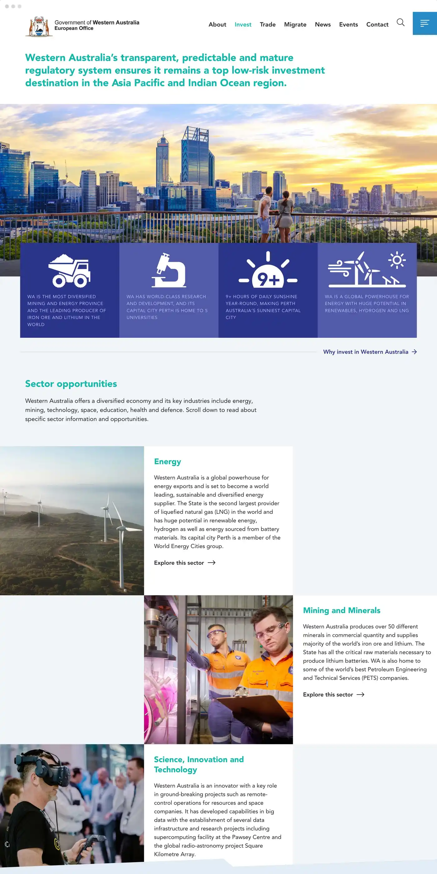 WAGO website invest page