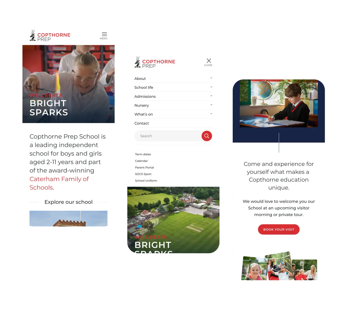 Copthorne Prep School -website design