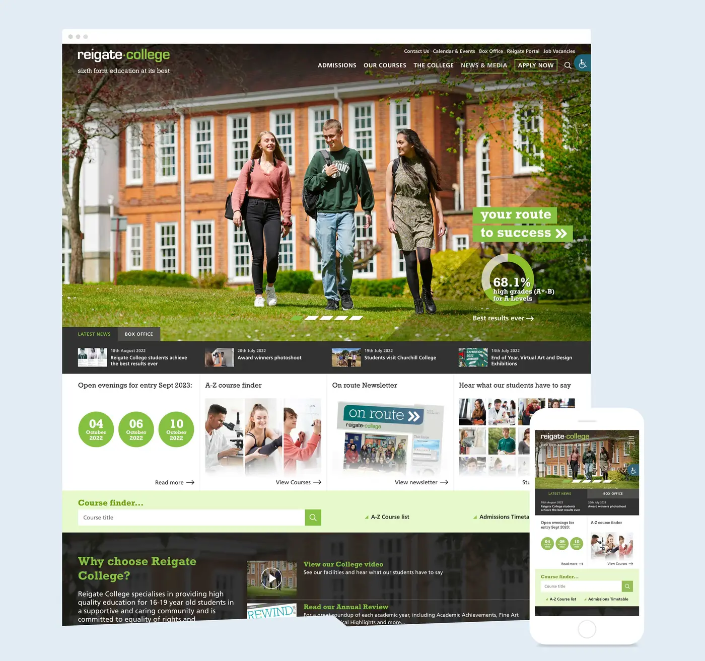 Reigate College website